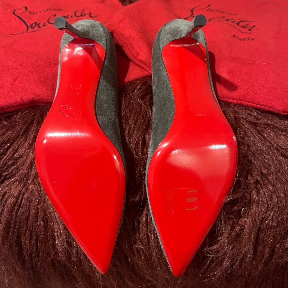 Christian Louboutin Clare 80 Suede Heels - Picture 7 of 9